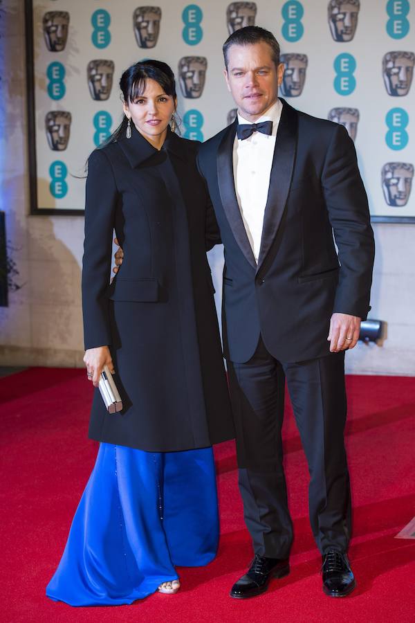 Matt Damon y Luciana Barroso en los BAFTA 2016