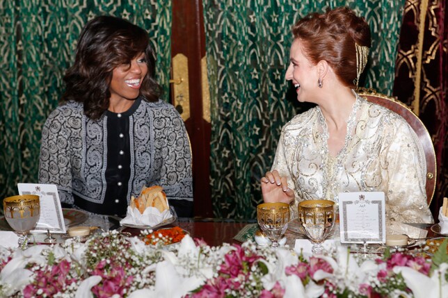 Look 4 del viaje de Michelle Obama: cena de gala en Marruecos