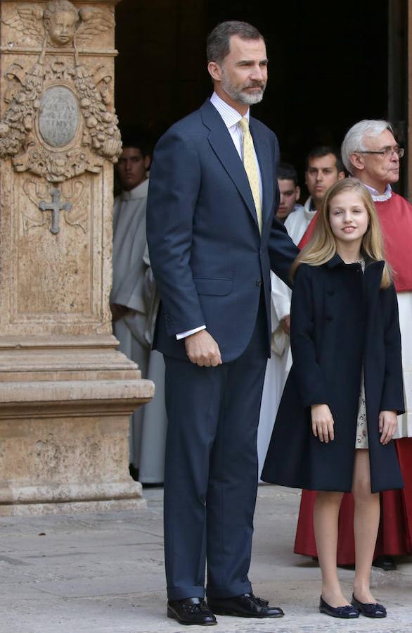 Misa de Pascua en Palma de Mallorca: don Felipe y la princesa Leonor