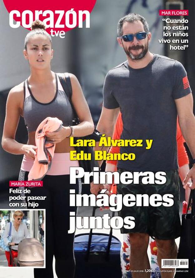 Lara Álvarez y Edu Blanco, protagonistas de la portada de la revista 'Crazón' en sus primeras imágenes juntos./corazón.
