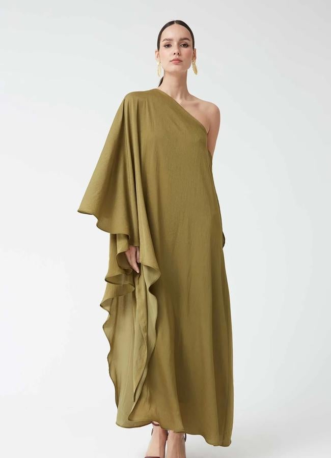 Entertainment news Celebrity gossip Movie and TV show updates Latest celebrity news Trending entertainment stories Vestido asimétrico en verde oliva de Coosy.