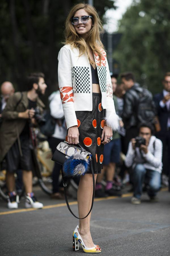 Chiara Ferragni en la Semana de la Moda de Milán de 2014