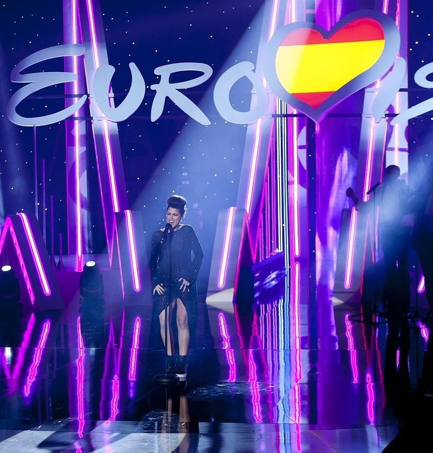 Barei durante su actuación en 'Objetivo Eurovisión'