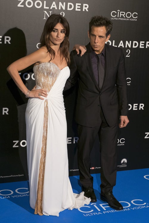 Penélope Cruz y Ben Stiller en el estreno de 'Zoolander 2'