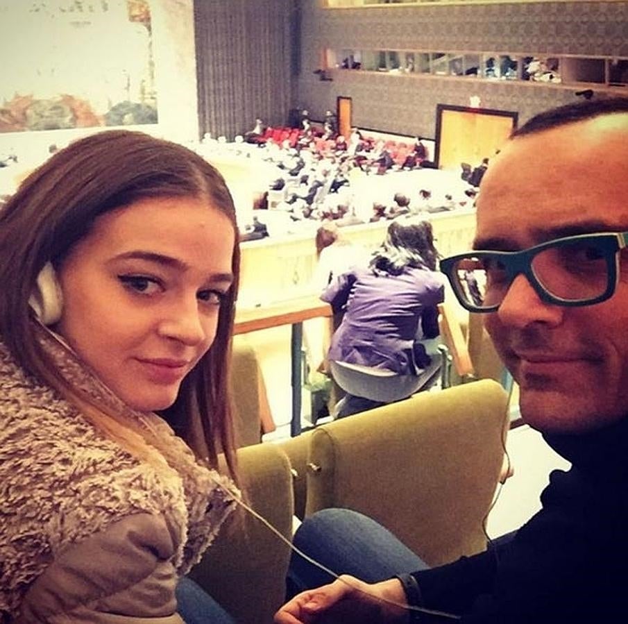 Risto Mejide y Laura Escanes en la sede de la ONU