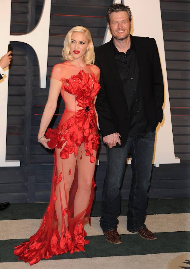 Gwen Stefani y Blake Shelton en la fiesta Vanity Fair