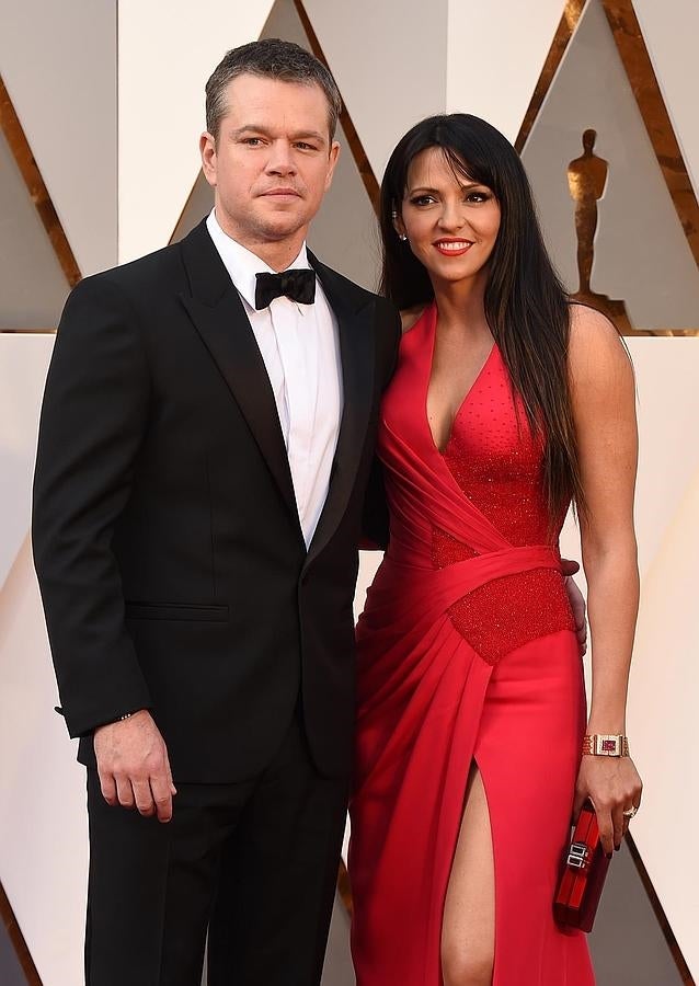 Parejas en la alfombra roja de los Oscar 2016: Matt Damon y Luciana Barroso