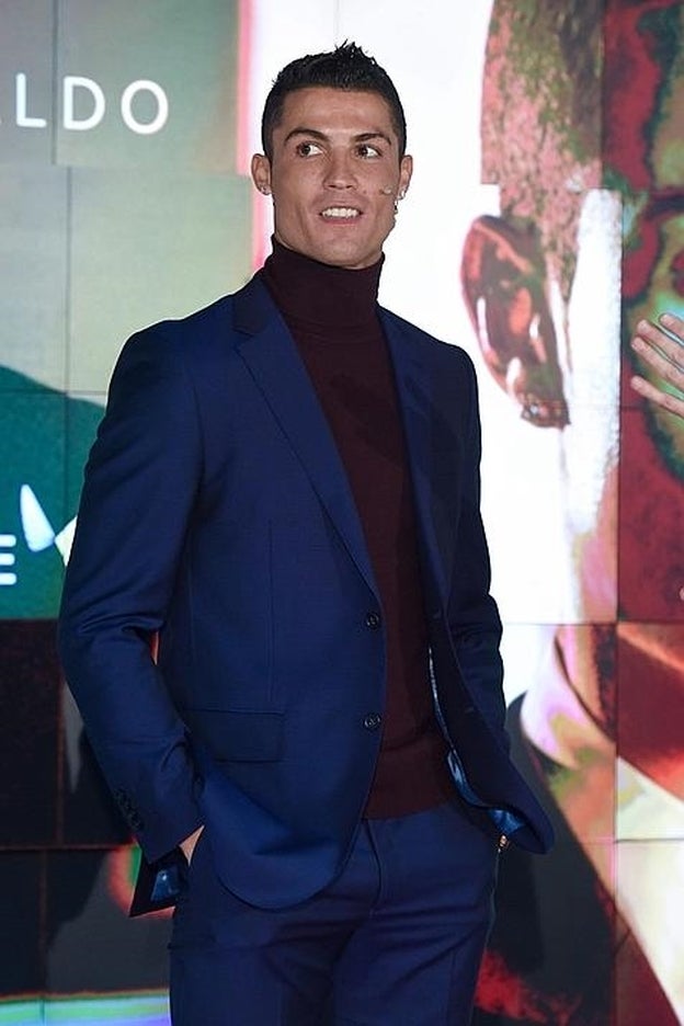 Cristiano durante la presentación de su perfume./cordon press.