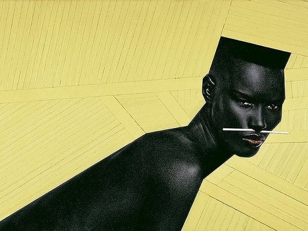 Amazing Grace: La memorias de Grace Jones I'll never write my memoirs, aborda la contraposición entre forma y fondo./jean-Paul Goude, Cry now, laugh later. New York 1982. Private collection.