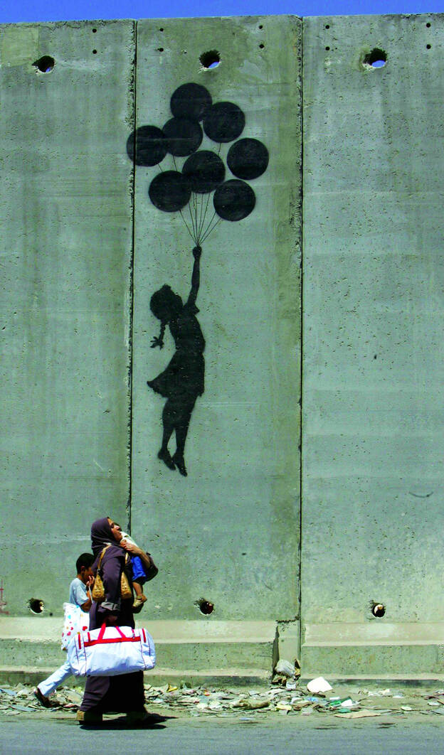 Obras de Banksy, en el muro de la vergüenza de Israel.