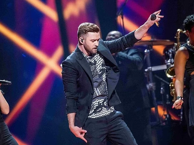Justin Timberlake durante su actuación en Eurovisión