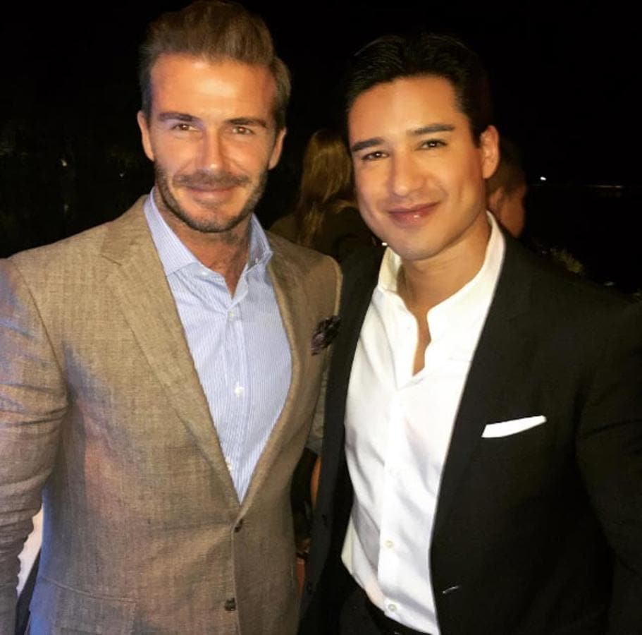 Mario López y David Beckham juntos en la boda de Eva Longoria y Pepe Bastón