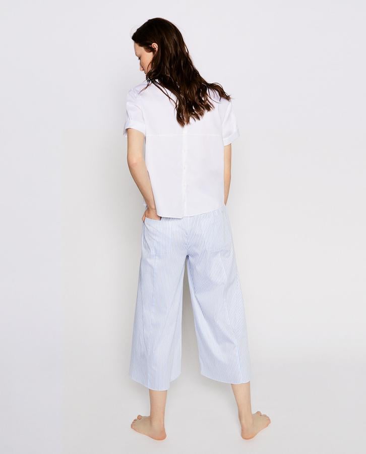 Zara reinventa la camisa oxford: culotte