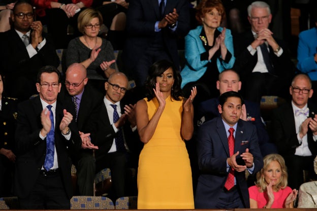 Michelle Obama agotó este vestido de Narciso Rodríguez en enero de 2016./Gtres