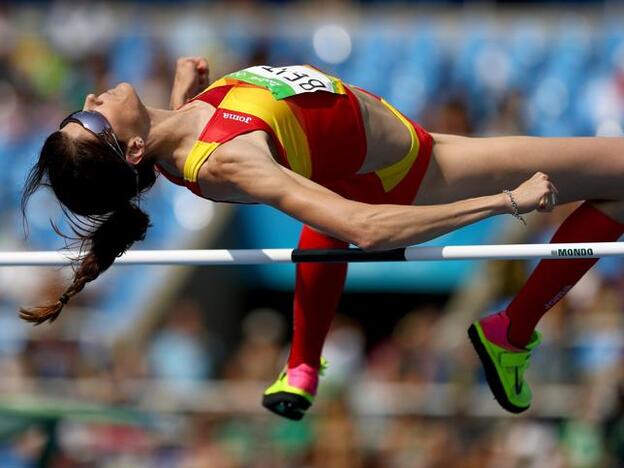 Ruth Beitia durante la prueba/Getty