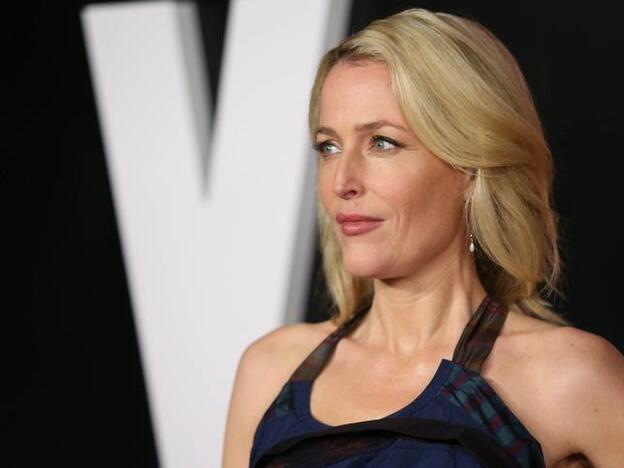 Gillian Anderson en la presentación de la serie 'Expediente X'./gtres