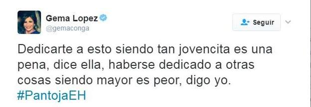 Gema López, indignada, contesta a Isabel Pantoja ante el ataque a la prensa.