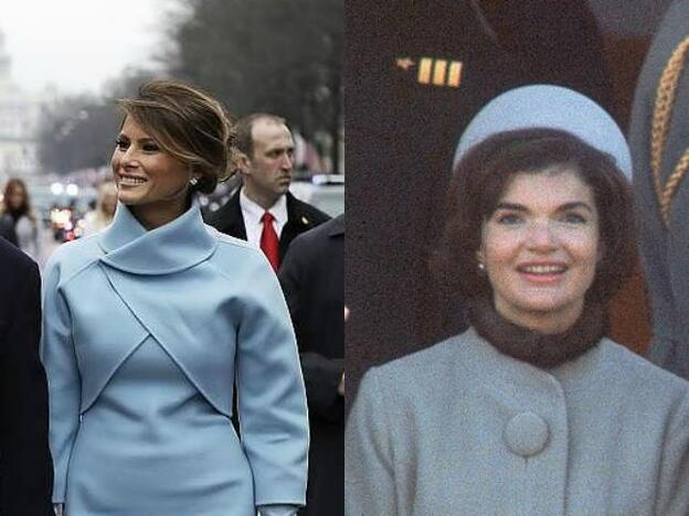 Melania trump y Jackie Kennedy en el día de la investidura de sus respectivos maridos como presidentes de Estados Unidos