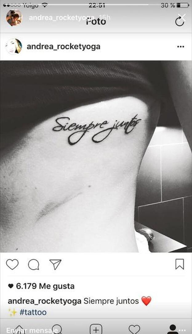 Este es el tatuaje que se ha hecho Andrea./twitter.