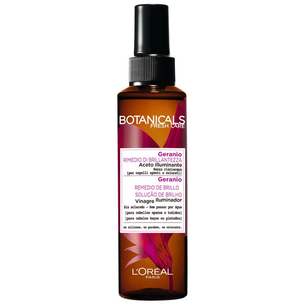 Botanicals Fresh Care Geranio Vinagre Iluminador sin aclarado de L´Oréal Paris (7,99 €).