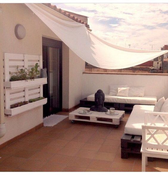 Ideas de decoración con pallets: terraza