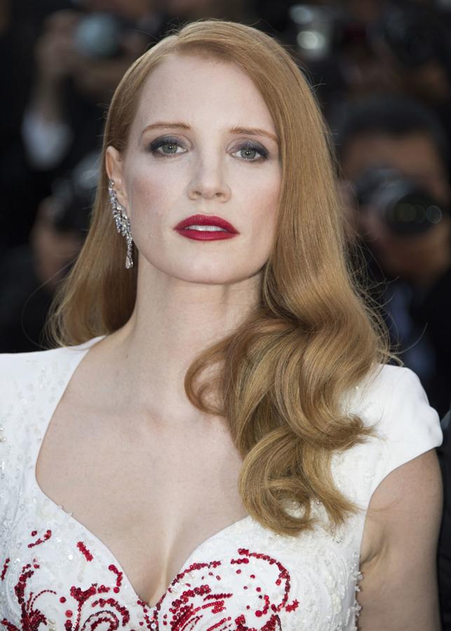 Famosas con labios rojos: Jessica Chastain