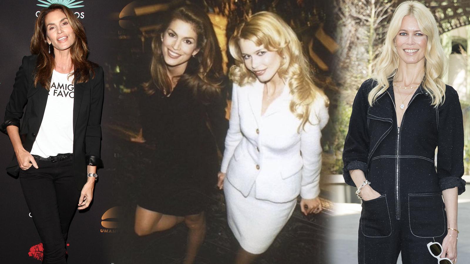 El paso del tiempo para Claudia Schiffer y Cindy Crawford