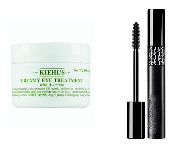 Creamy Eye Treatment Avocado de Kiehls (27,50 euros). Máscara de pestañas Diorshow Pump´n Volume de Dior (35 euros).