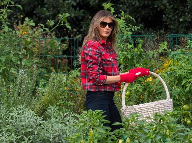 Melania Trump en el huerto de la Casa Blanca./GTRES