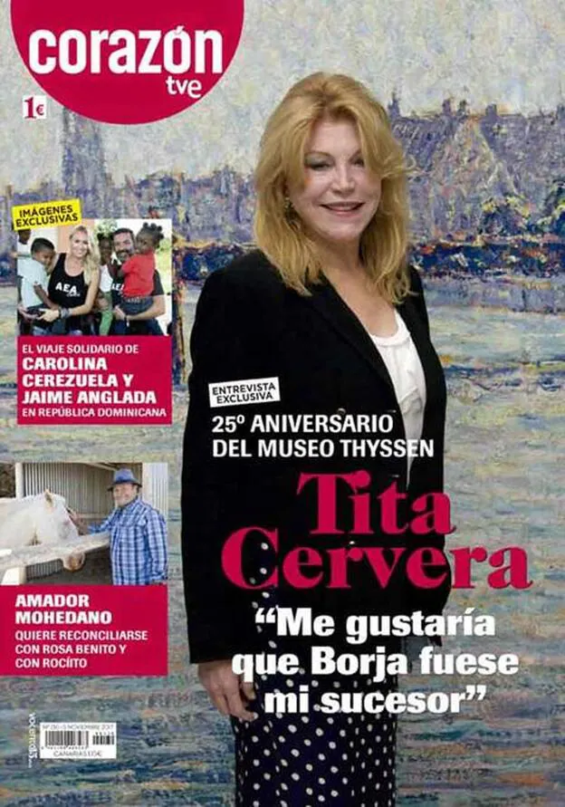 Tita Cervera nos habla de la relación con su hijo en la portada de 'Corazón'./corazón.