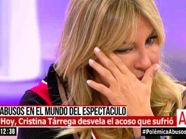 Tárrega se seca las lágrimas en 'El programa de Ana Rosa'./telecinco.