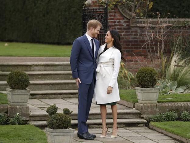 El Príncipe Harry y Meghan Markle durante el anuncio oficial de su compromiso./gtres