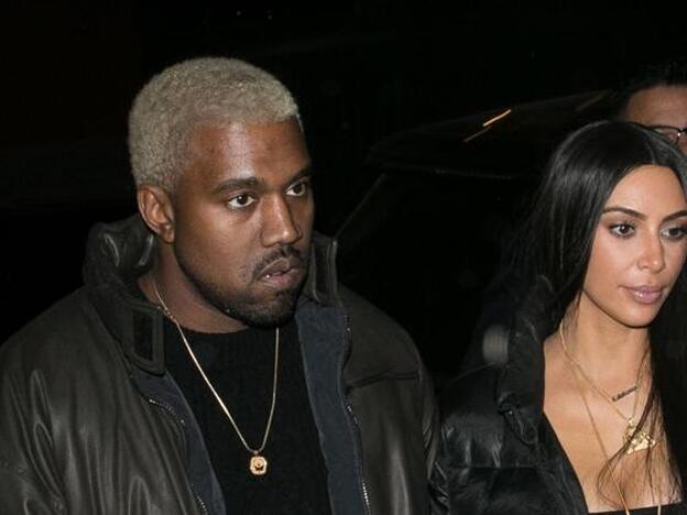 Kanye West y Kim Kardashian./getty