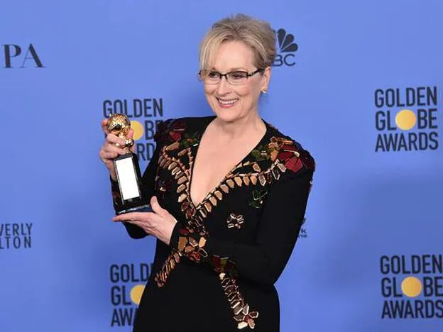 La actriz Meryl Streep durante la gala de los Globos de Oro de 2017./getty