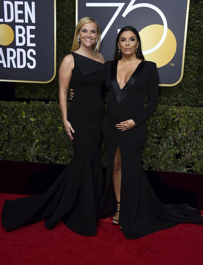 Alfombra roja de los Globos de Oro 2018: el vestido de Reese Witherspoon y Eva Longoria