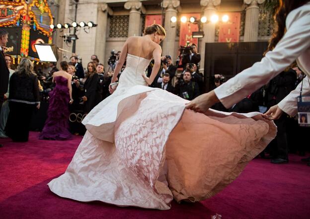 Jennifer Lawrence, con un vestido de Dior en 2013