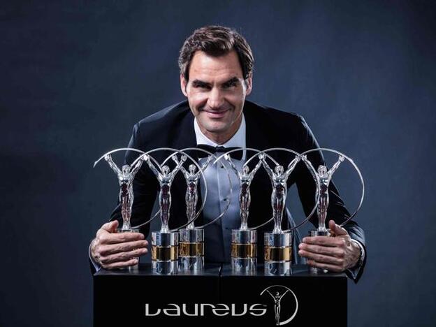 Roger Federer posa en los Premios Laureus del Deporte 2018./d.r.