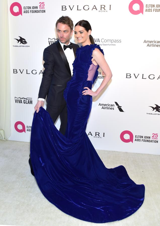 La alfombra roja de Elton John 2018: Chris Hardwick y Lydia Hearst