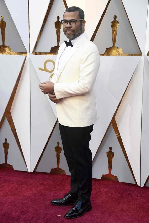 Jordan Peele, clon de Jorga Javier Vázquez, en la alfombra roja de los Premios Oscar 2018./getty images.