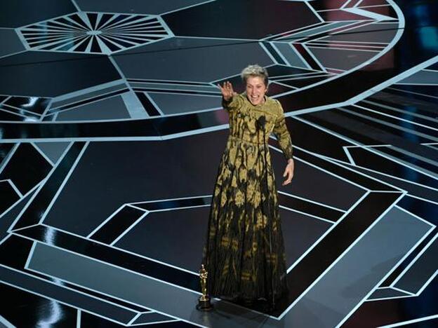 Frances McDormand durante la ceremonia de los Premios Oscar 2018/GETTY