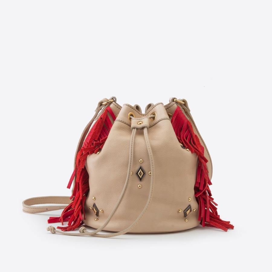 Moshy Embroidered Suede frio Bucket Bag