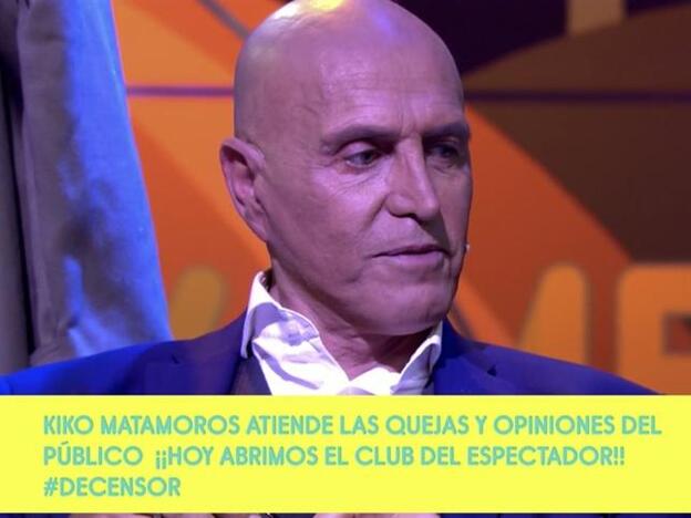 Kiko Matamoros ya ha vuelto a 'Sálvame' para ocupar su lugar en 'El club del espectador'./telecinco.