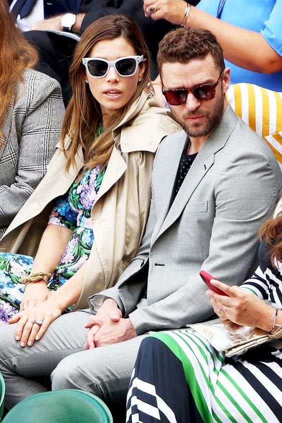 Cómo vestir en Wimbledon según las 'celebrities': Jessica Biel y Justin Timberlake