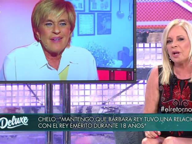 Bárbara Rey durante su reaparición en 'Sábado Deluxe'./telecinco.