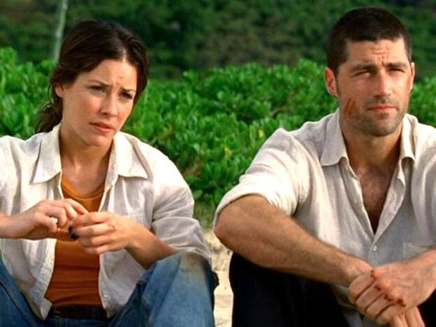 Evangeline Lilly junto a su compañero de reparto Matthew Fox en 'Perdidos'.