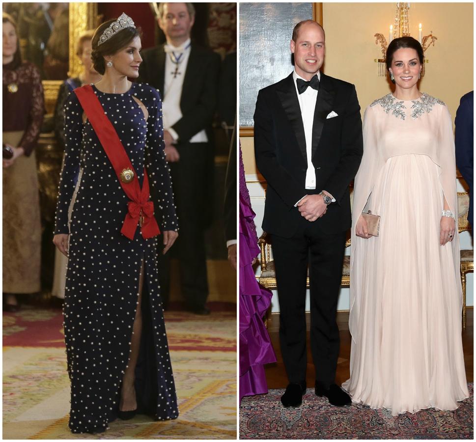 Los looks de gala: Letizia vs. Kate Middleton