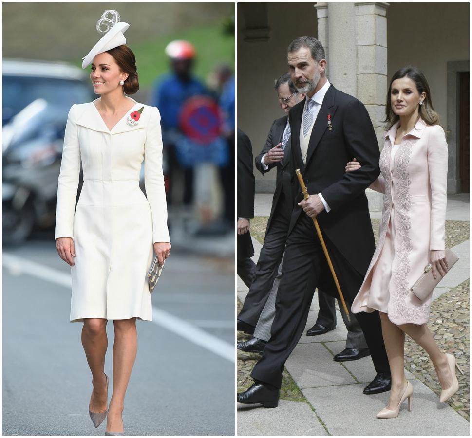 Kate Middleton y Letizia con vestido abrigo 'soft'