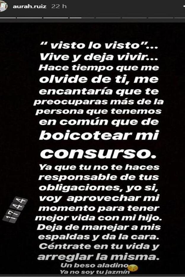 Aurah Ruiz hace una advertencia a Jesé Rodríguez a través de Instagram.