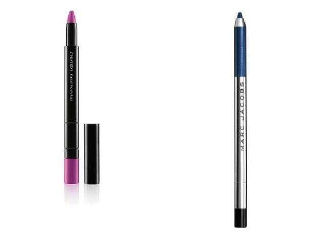 Kajal Ink Artist en tono Lilac Lotus de Shiseido (27 €). / Highliner en tono Wave(lenght) de Marc Jacobs (22 €). En Sephora.
