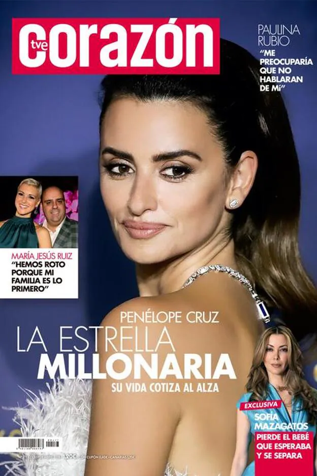 Penélope Cruz y su valor de mercado, portada de 'Corazón'./d.r.